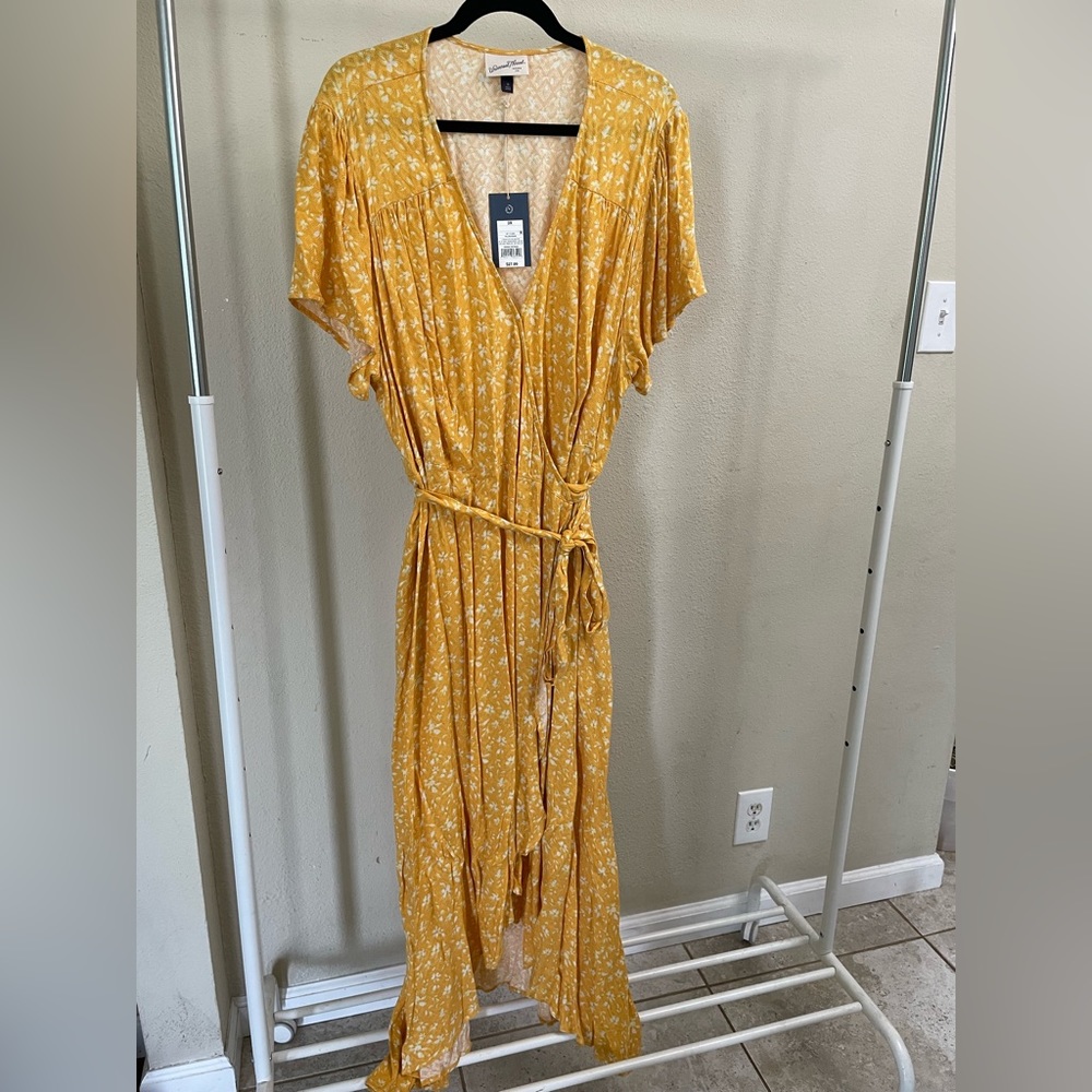 Universal Thread Wrap High Lo Yellow Dress
